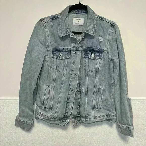 Old Navy Jackets & Blazers - Old Navy Distressed Blue Jean Denim Jacket Size M for Women